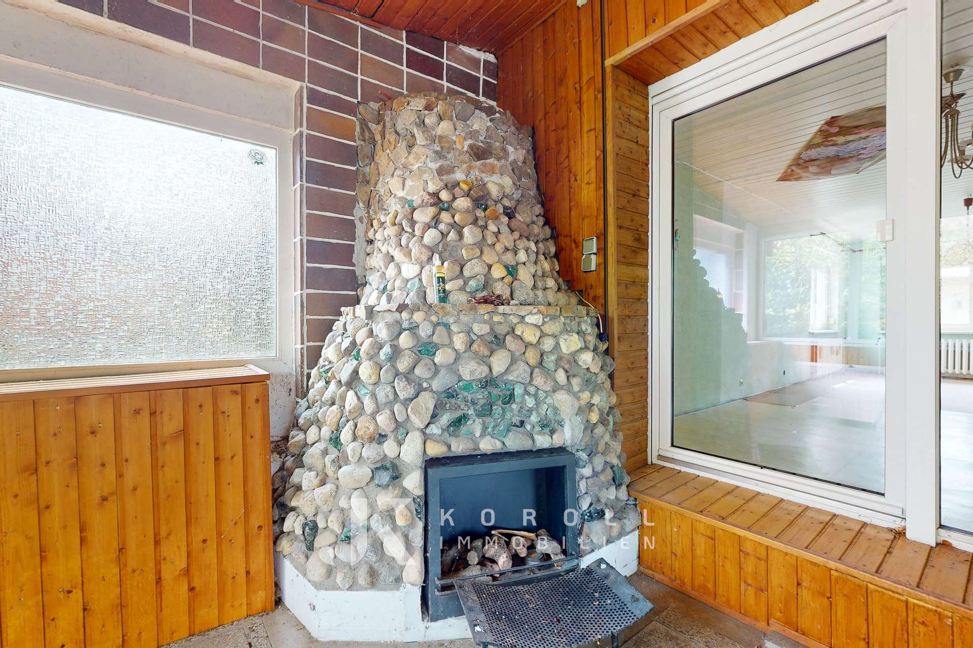 Kamin im Wintergarten